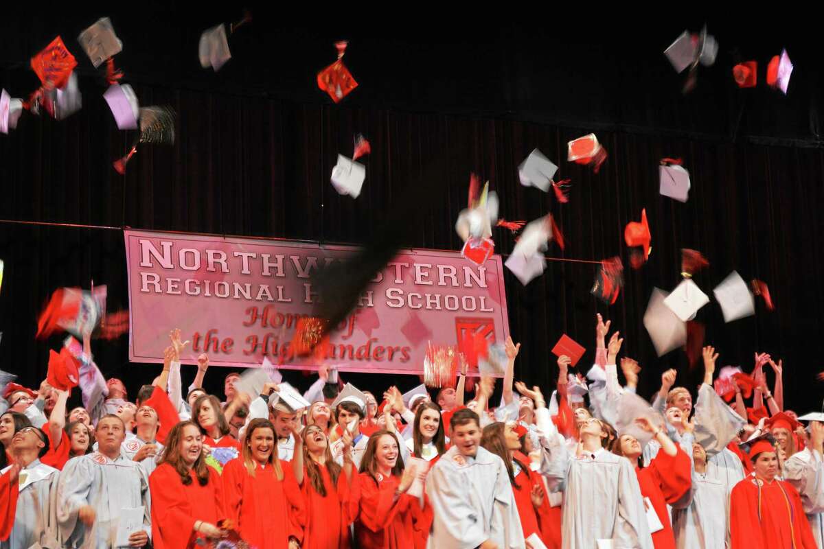 The Northwestern Regional High School class of 2015 at their graduation ceremony at the Warner Theater in Torrington Tuesday.