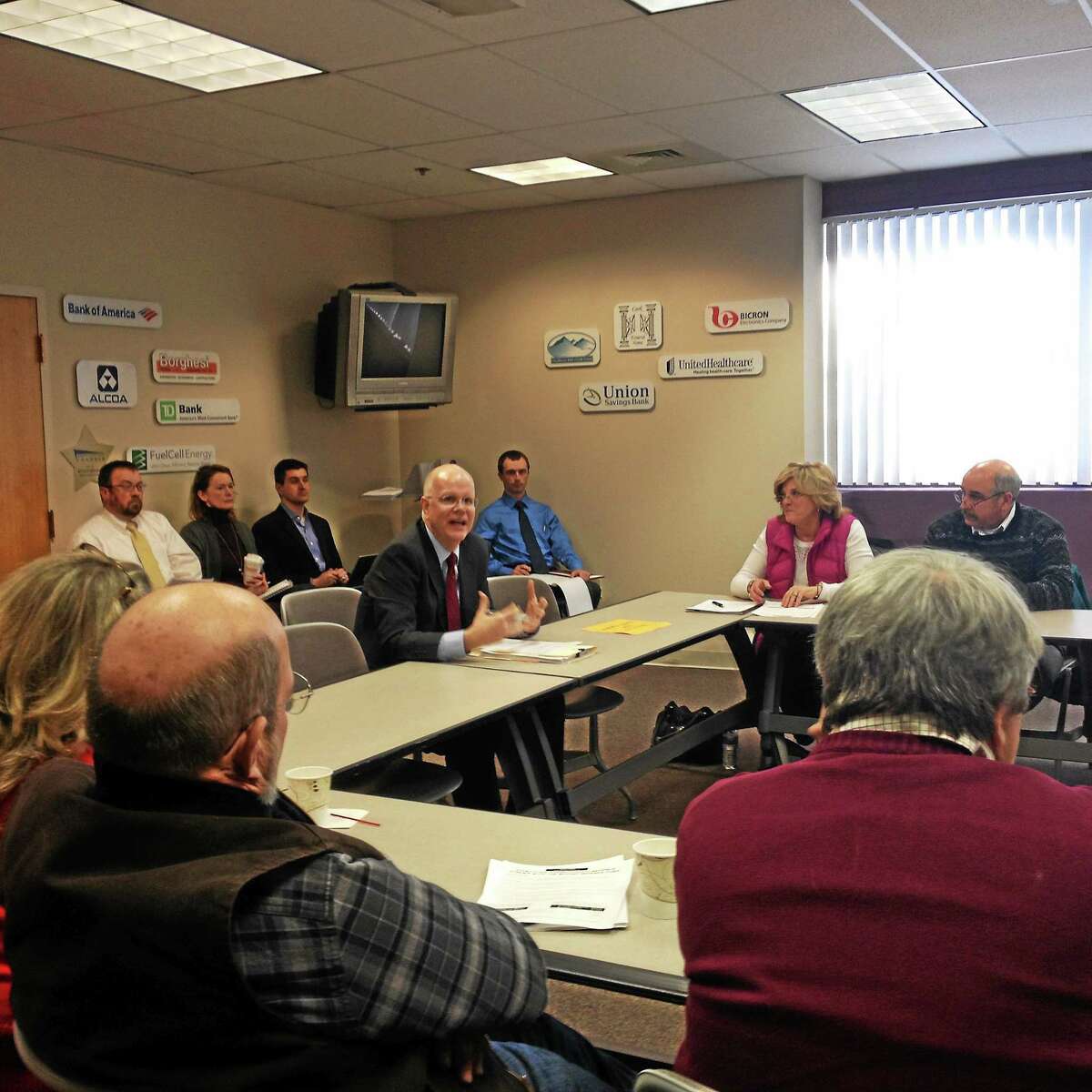 State Comptroller Kevin Lembo speaks to the Northwest Hills Council of Governments Wednesday in Torrington.