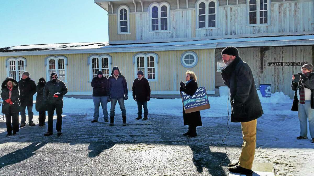 Area supporters recently held a rally for the railroad in North Canaan.