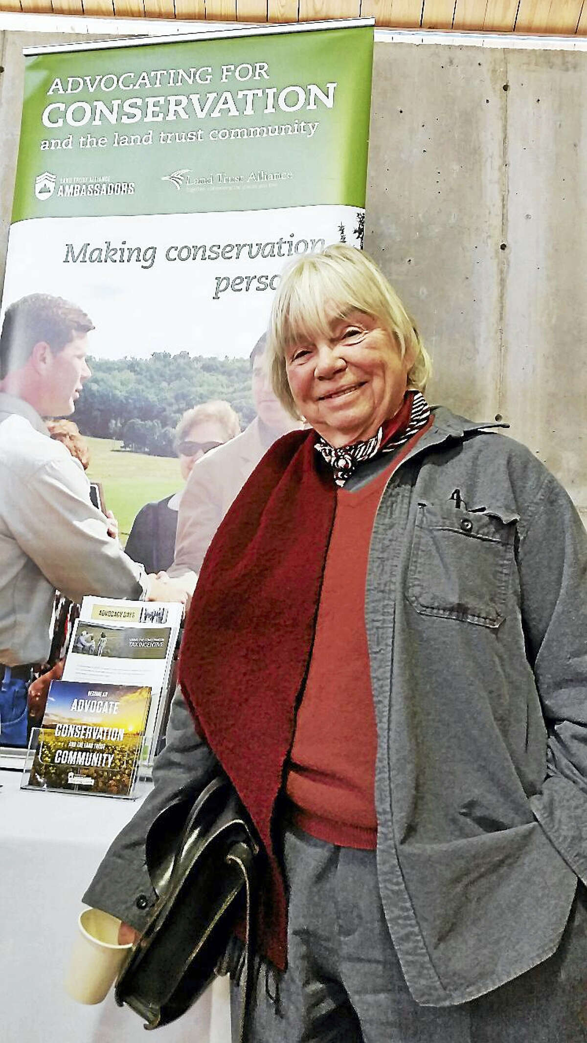 Margaret Miner, executive director of the Rivers Alliance of Connecticut attended the Weantinoge Heritage Land Trust’s “Celebration of Conservation in Connecticut” panel discussion Saturday.