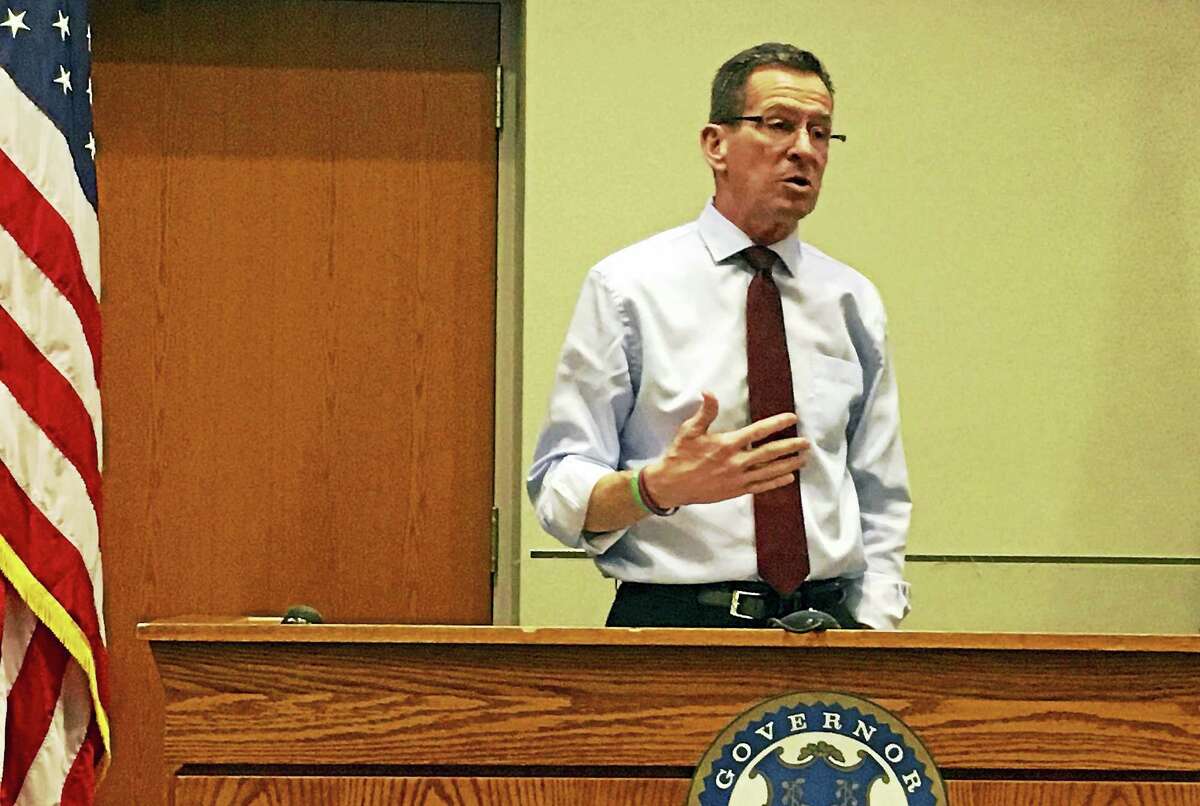 Gov. Dannel P. Malloy and Lt. Gov. Nancy Wyman hold a town forum in Middletown’s Council Chambers on Feb. 16, 2016 to address Malloy’s proposed budget reductions and how the state is adapting to the changing economy.