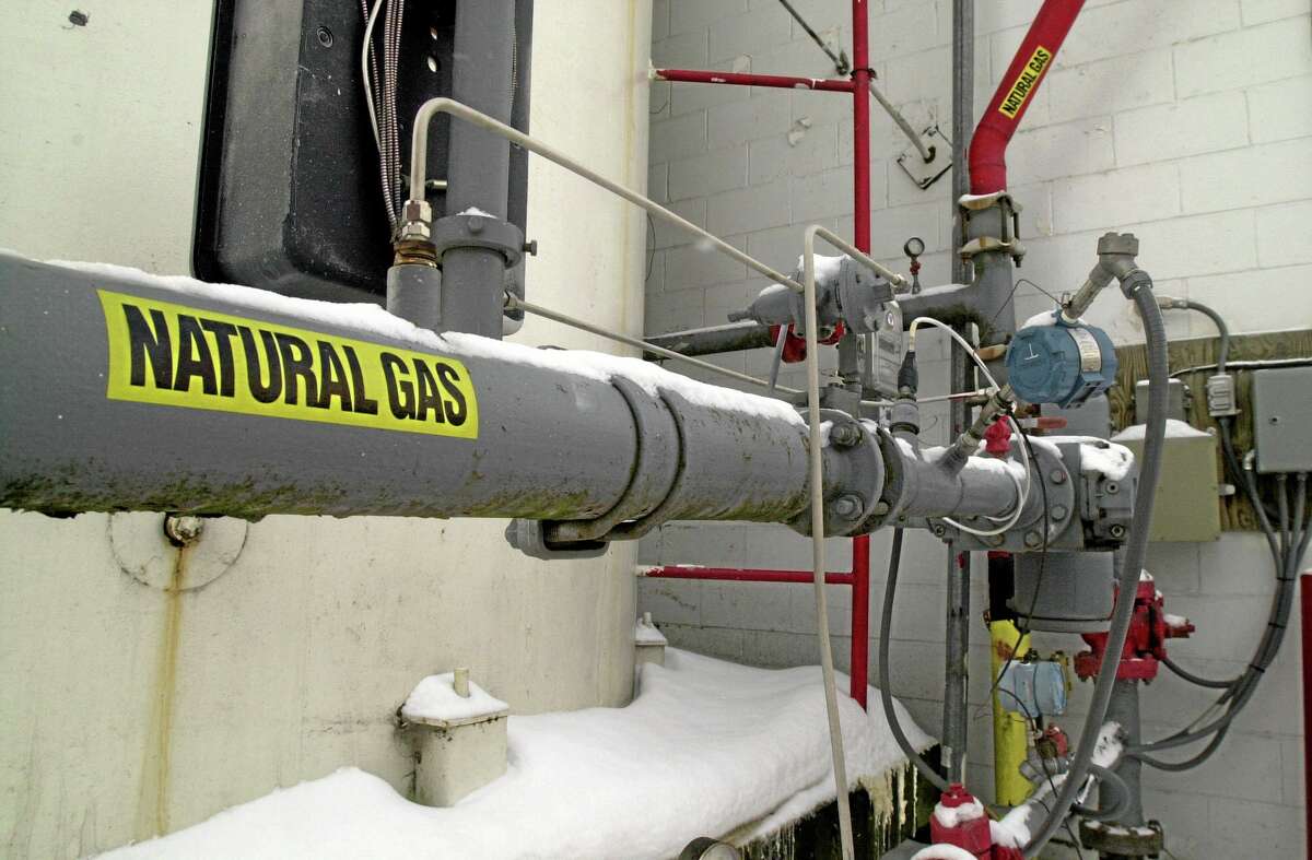 FILE - In this Jan. 25, 2001 file photo, a gas supply line is seen in St. Albans, Vt. New England’s love affair with natural gas appears to be showing strain as the regional power grid operator voices worries about too much demand on limited supplies and a leading environmental group criticizes the fuel it once supported. In 2000, about 15 percent of New England’s electricity was produced at generating stations that burned natural gas. According to power grid manager ISO-New England, that number had grown to 52 percent by 2012.