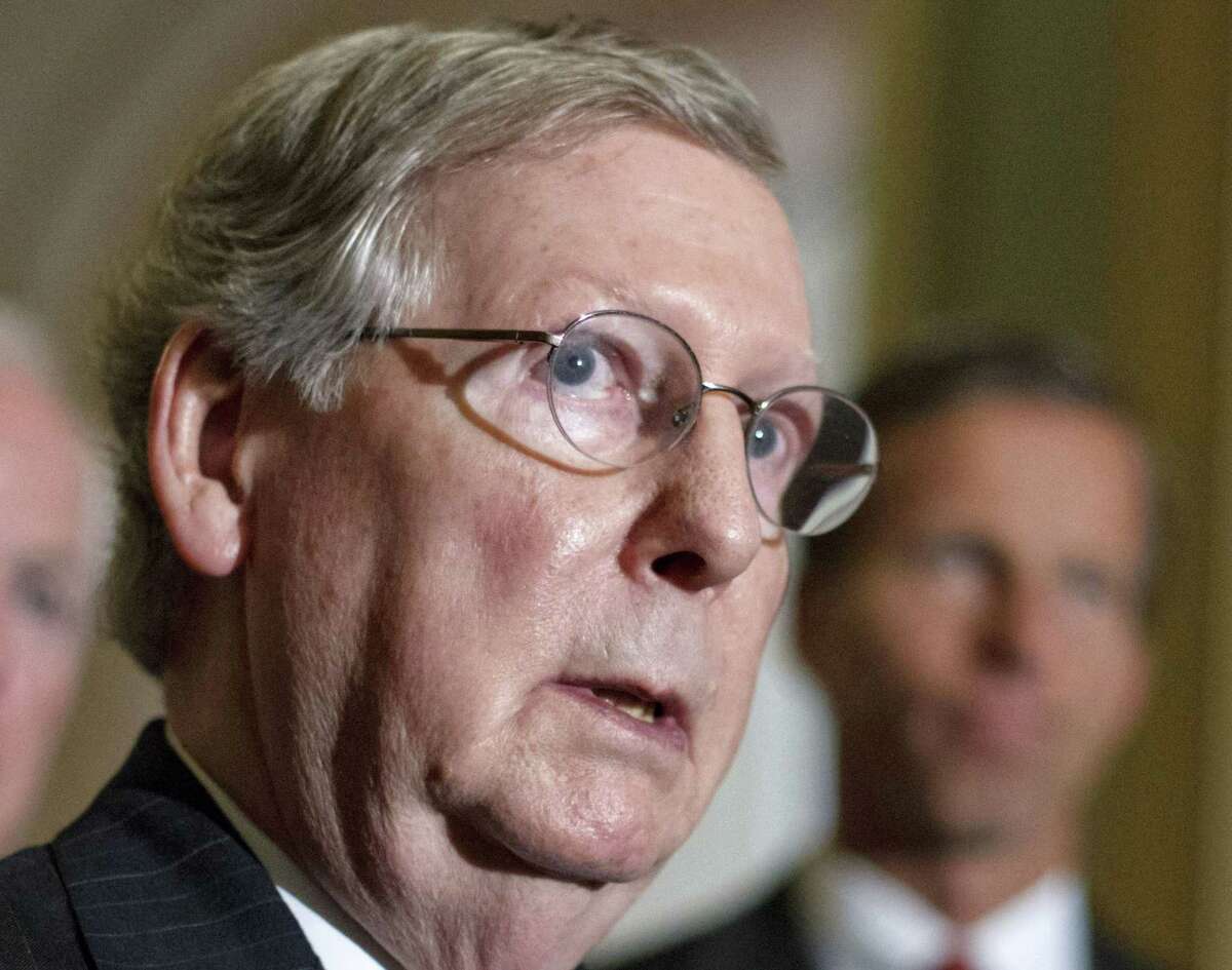 Senate Minority Leader Mitch McConnell, of Ky., speaks on Capitol Hill in Washington in this 2012 file photo.