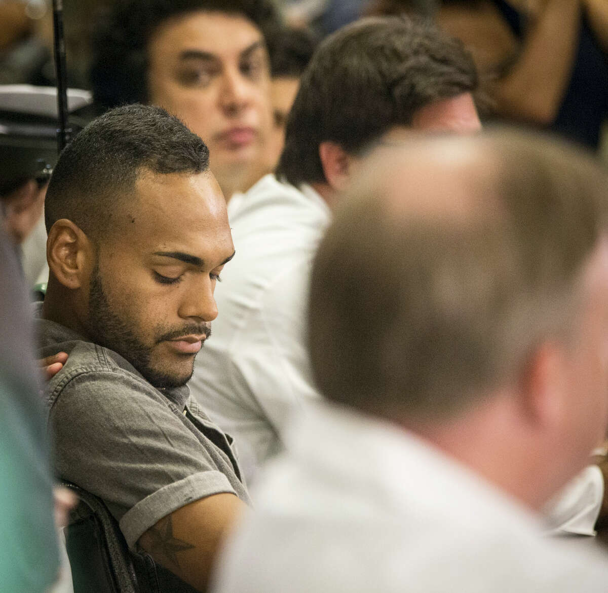 Angel Colon, a survivor of the mass shooting that killed dozens at an Orlando gay nightclub, speaks to the media for the first time at a press conference at the Orlando Regional Medical Center in Orlando, Fla., on Tuesday, June 14, 2016. Colon’s life was saved by the efforts of the trauma surgeons at Orlando Regional Medical Center, according to the hospital.