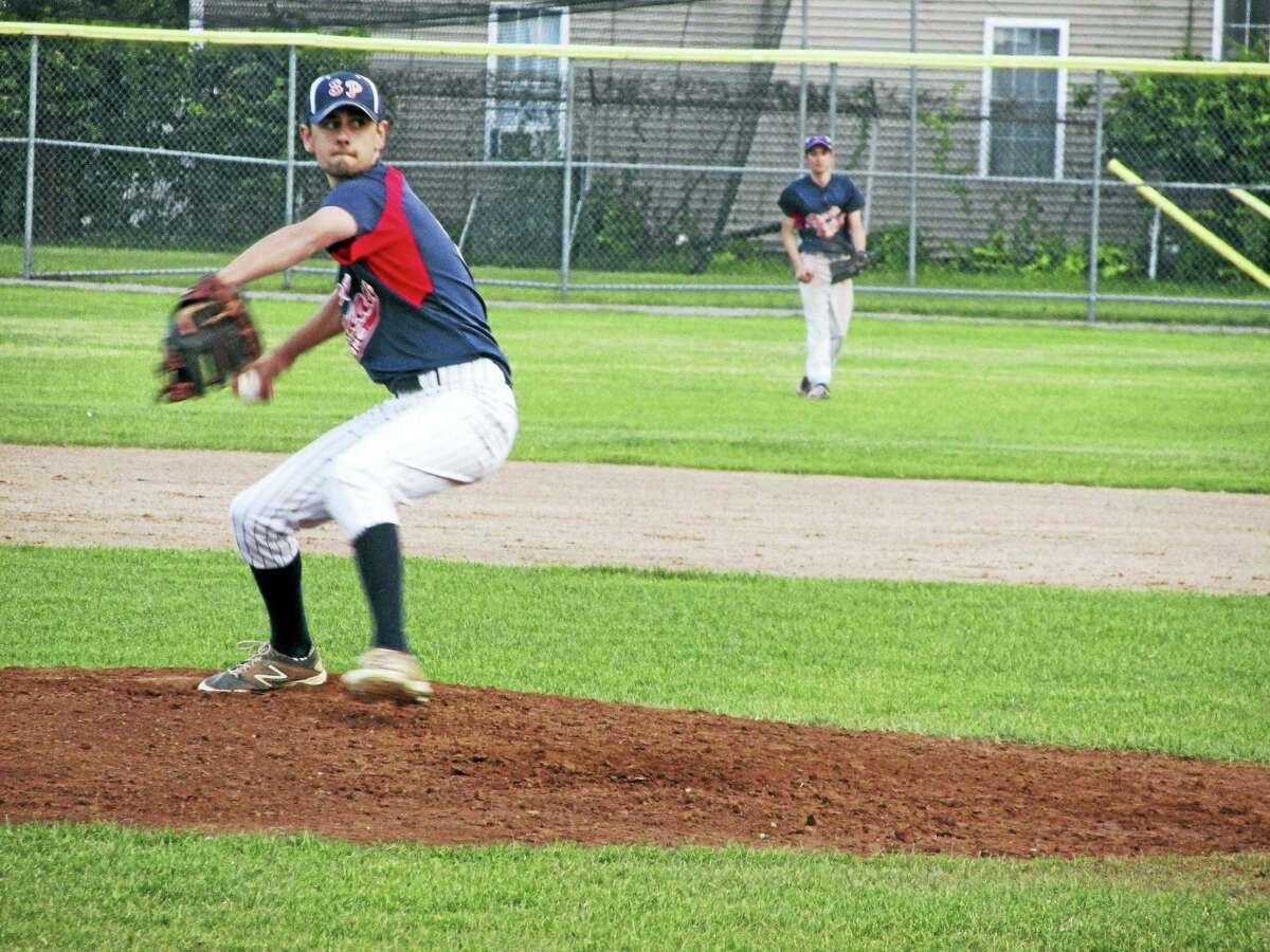Photo by Peter WallaceTorrington's Josh Rubino got the start for Sports Palace's opening Connie Mack baseball win over Terryville Monday night at Fuessenich Park.