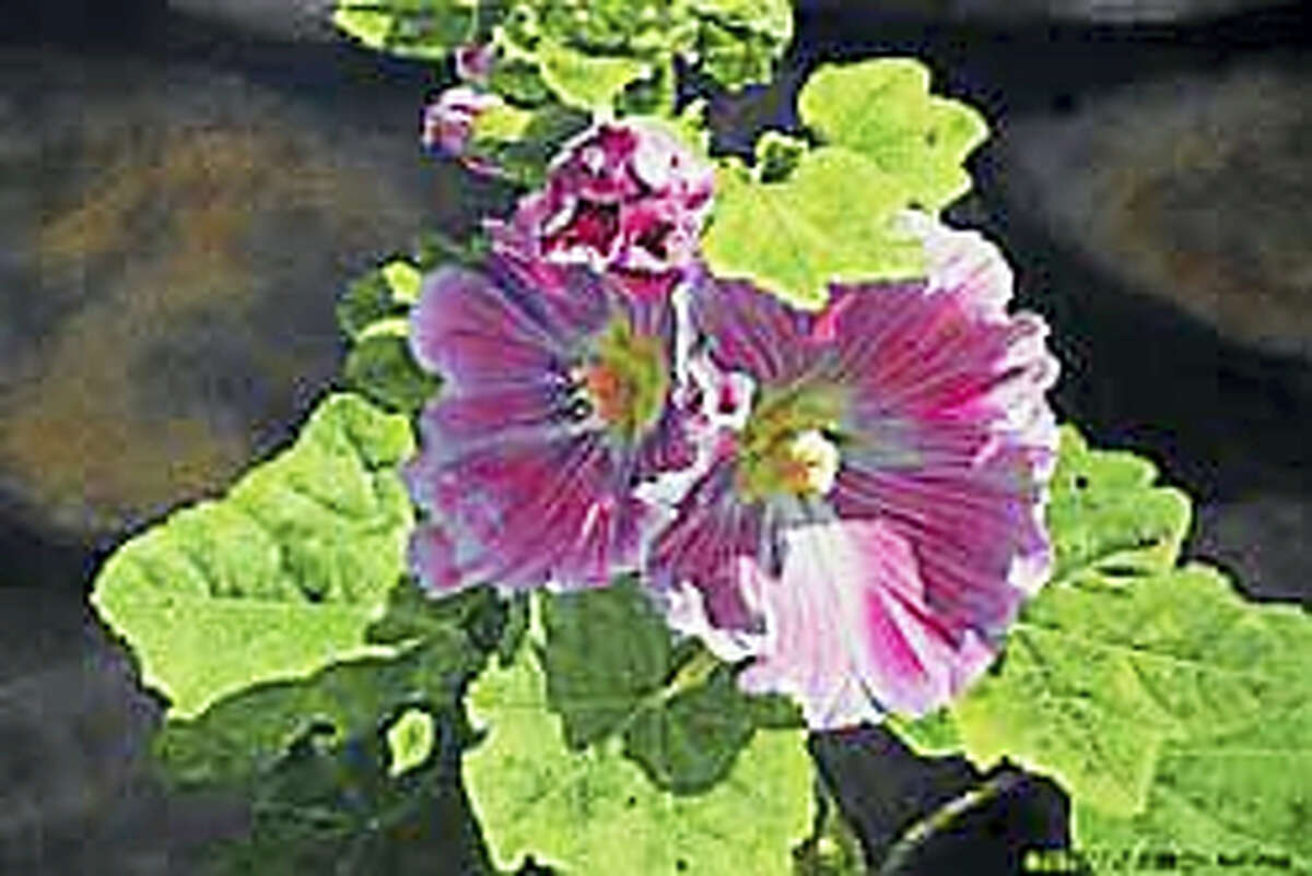 Contributed photo Sunlit Hollyhocks, a painting by Robert O’Brien.