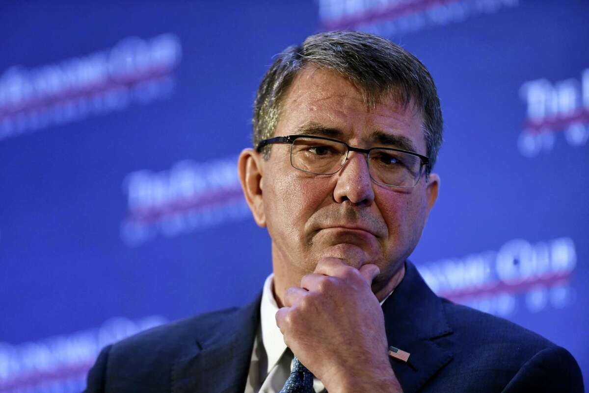 Defense Secretary Ash Carter pauses while speaking about the upcoming Defense Department’s budget on Feb. 2, 2016 during a speech at the Economic Club of Washington in Washington.