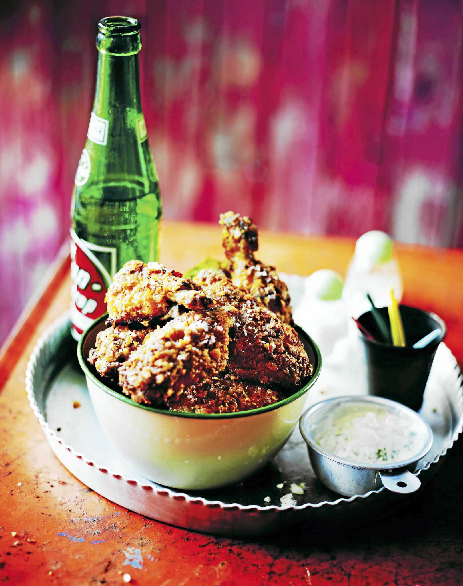 Buttermilkcrumbed wings, beer margarita perfect for Super Bowl Sunday