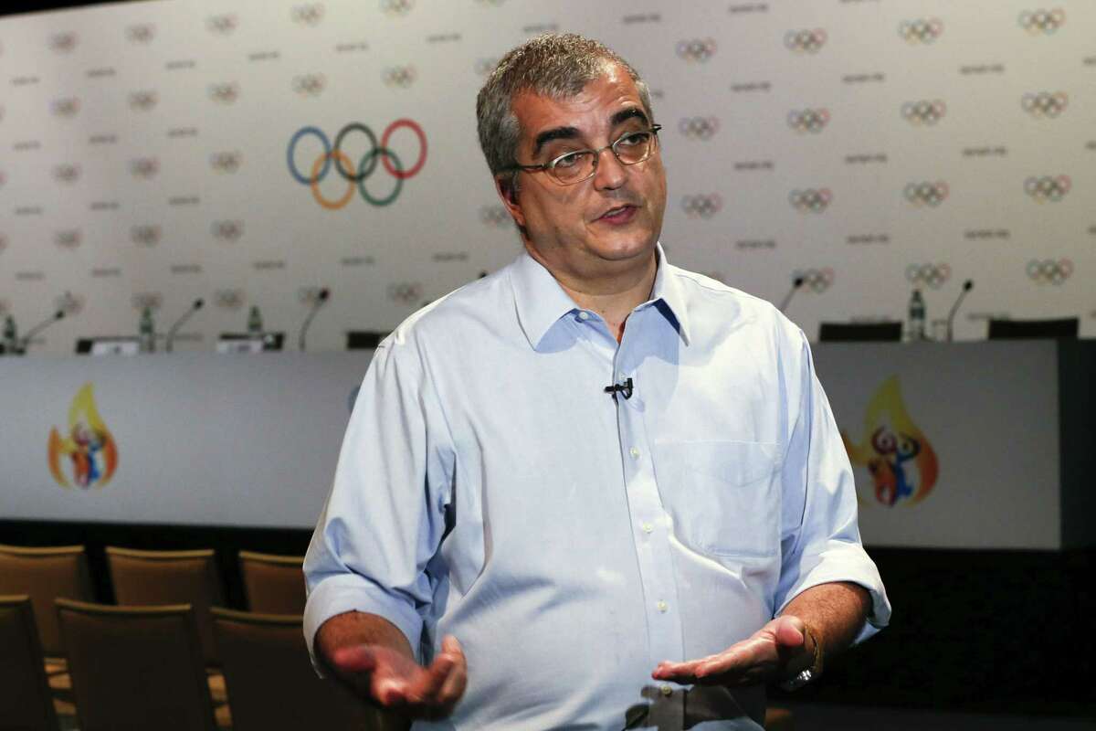 Mario Andrada, spokesman for the Rio Olympic organizing committee, speaks to the Associated Press during an interview in Kuala Lumpur, Malaysia, Thursday. An Associated Press analysis of water quality has revealed dangerously high levels of viruses and bacteria from human sewage in Olympic and Paralympic venues in Rio de Janeiro.