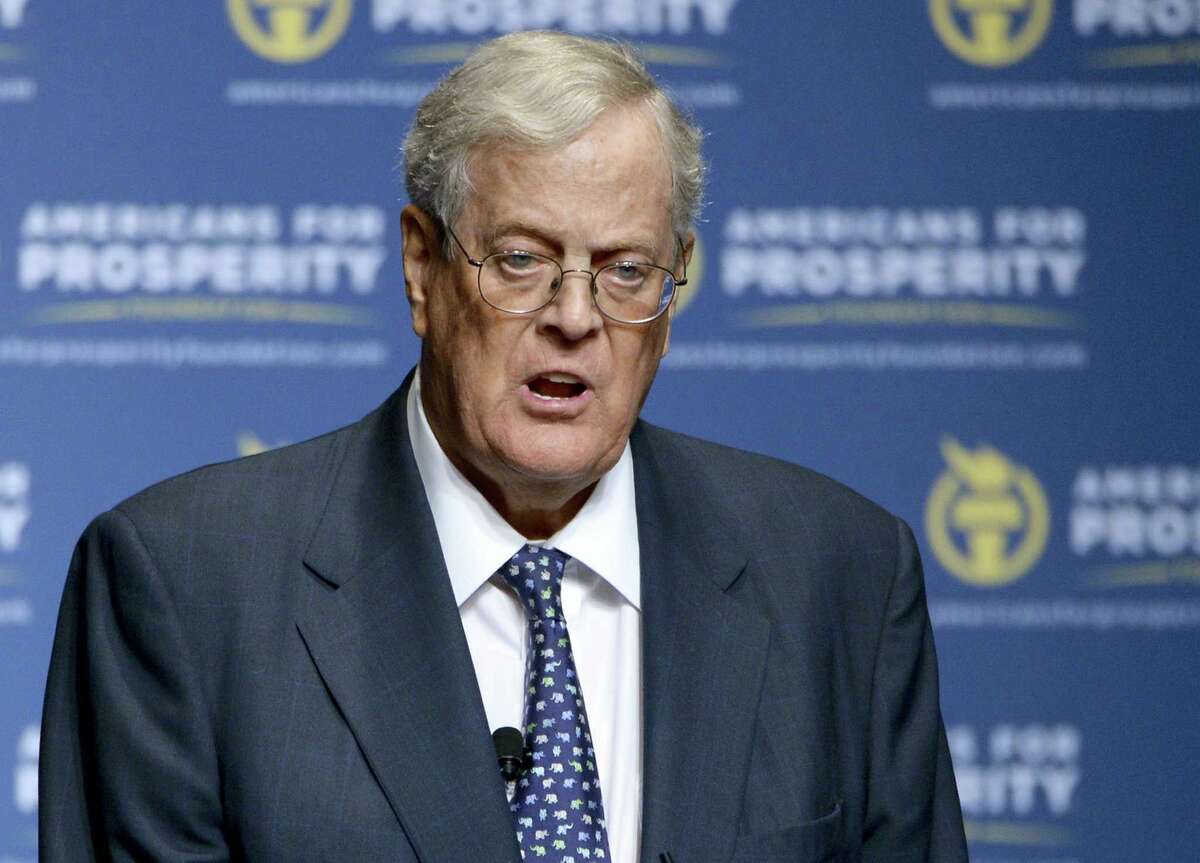 In this Aug. 30, 2013 photo, David Koch speaks in Orlando, Fla. Hundreds of activists tied to the billionaire Koch brothers are eschewing the top of the ticket in the 2016 election favor of protecting the Republican majority in the Senate.
