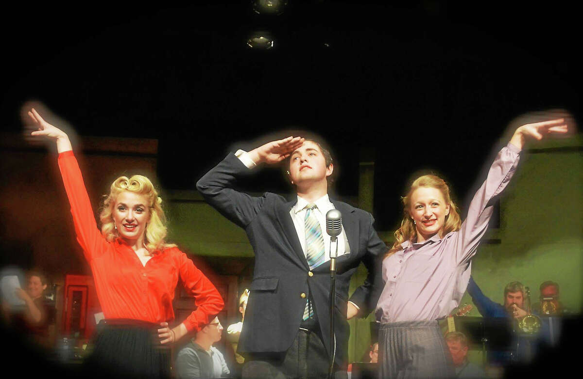 Photos by Kate K LuurtsemaFrom left Alexa Campagna, Becky Sawicki and Michael Newman in a scene from The 1940s Radio Hour at the Thomaston Opera House.