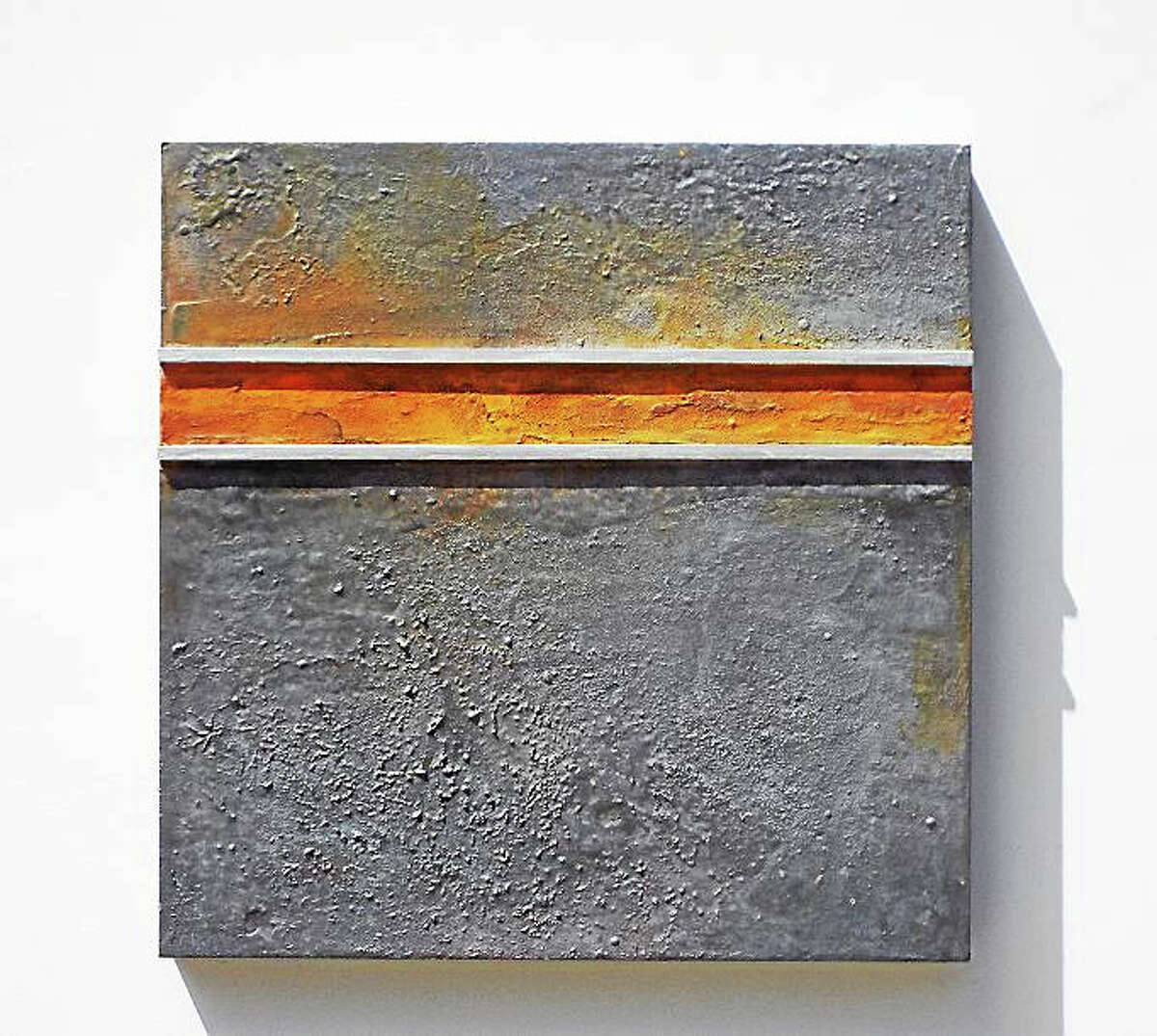 Contributed photo Pamela Stockamore's abstract artwork is on exhibit at Northwest Connecticut Community College in Winsted. Above, Auger Series – The Space Between, water media, graphite, & mineral pigments on panel.