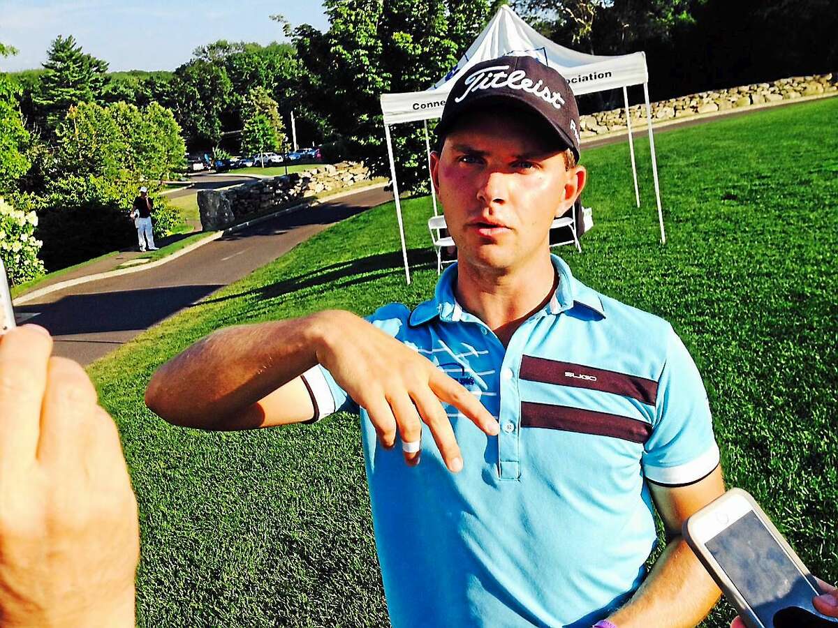 Cody Paladino shot a 3-under-par 69 to take a one-stroke lead through two rounds in the 81st Connecticut Open at The Patterson Club in Fairfield.