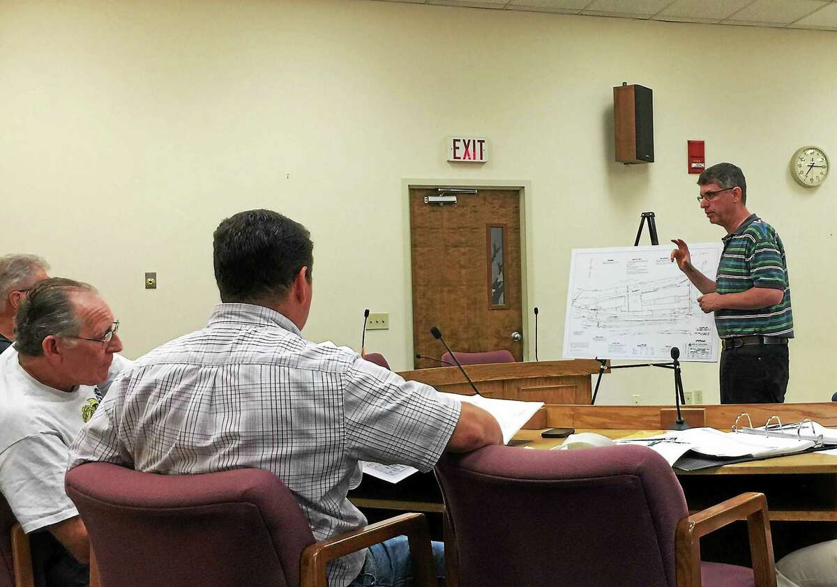 Marty Goldin, the owner of the prospective Mad River Lofts, speaks with the Planning and Zoning Commission Monday evening in Winsted.