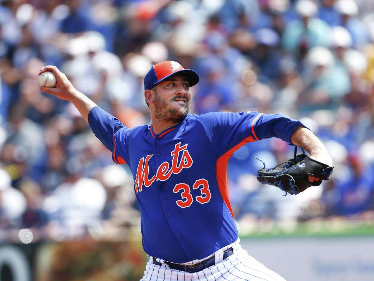 New York Mets starter Matt Harvey works in the first inning of a spring training game against the New York Yankees on Sunday in Port St. Lucie, Fla.