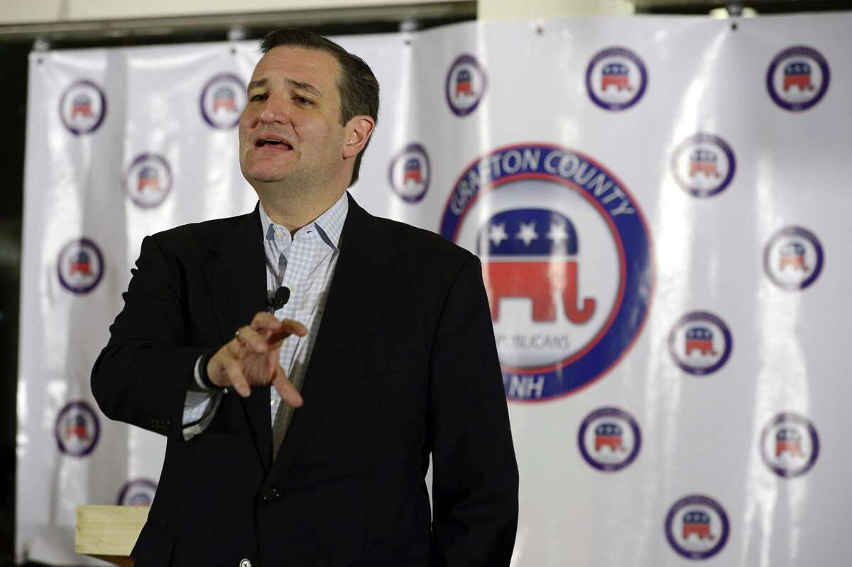 U.S. Sen. Ted Cruz, R-Texas, speaks at the Grafton County Republican Committee’s Lincoln-Reagan Day Dinner at the Indianhead Resort in Lincoln, N.H., on Sunday, March 15.