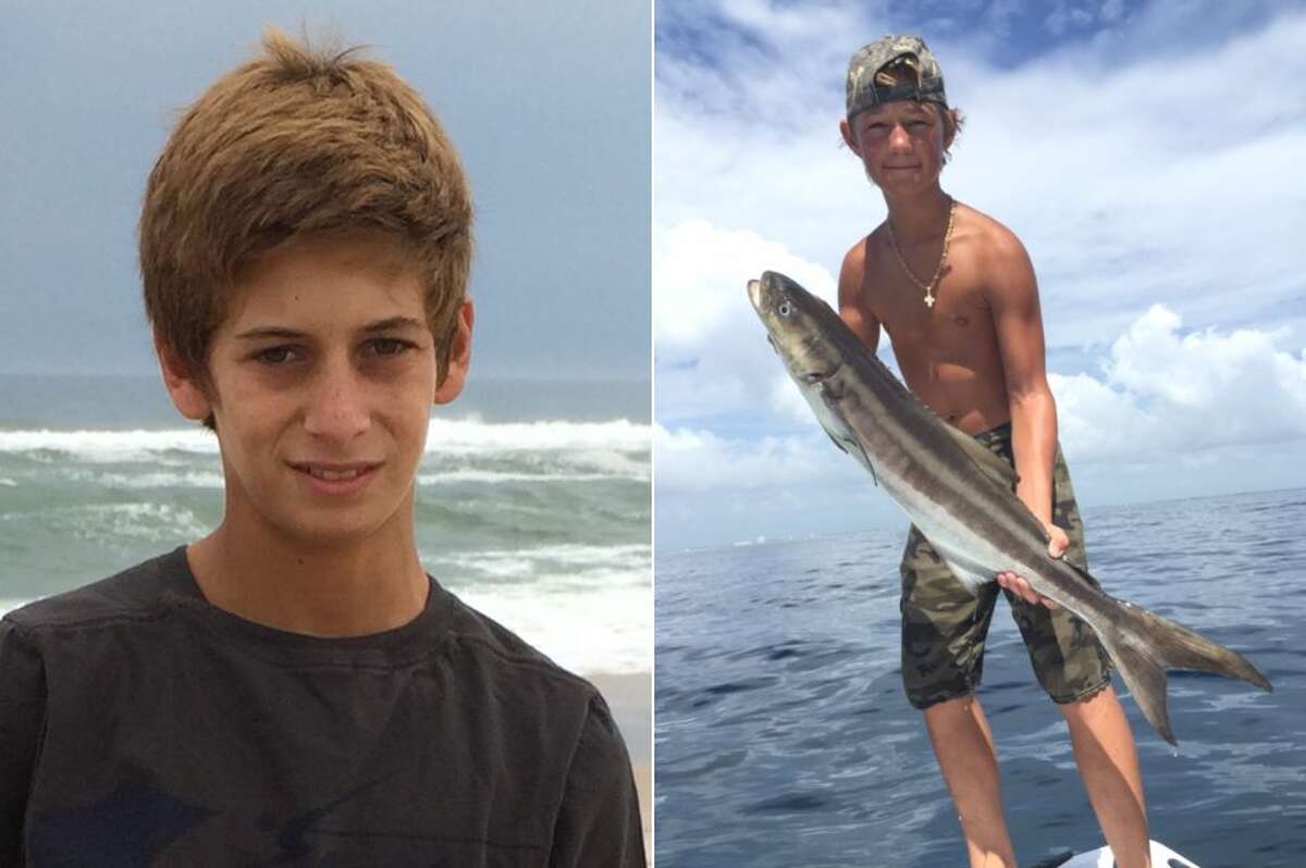 This combination made from photos provided by the U.S. Coast Guard shows Perry Cohen, left, and Austin Stephanos, both 14 years old. Cohen and Stephanos were last seen Friday afternoon July 24, 2015 in the Jupiter, Fla. area buying fuel for their 19-foot boat before embarking on a fishing trip.