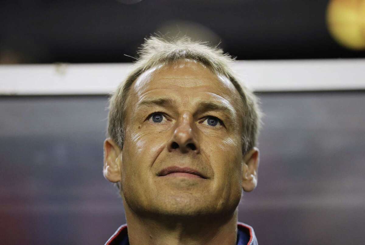 United States head coach Jurgen Klinsmann waits for the start of a CONCACAF Gold Cup semifinal match against Jamaica on Wednesday.