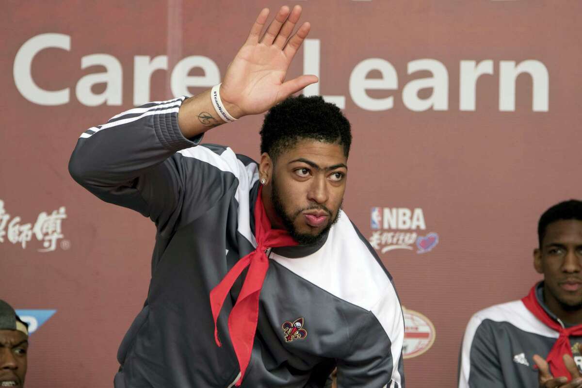 New Orleans Pelicans player Anthony Davis, attends a dedication ceremony for a NBA Cares Learn and Play Center at the Huangzhuang Migrant School in Beijing, China on Oct. 11, 2016.