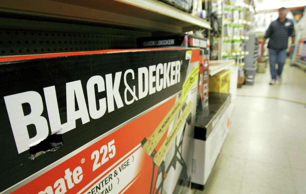 In this Nov. 3, 2009 photo, a Black & Decker Workmate bench is displayed at a store in Little Rock, Ark. Tool company Stanley Black & Decker Inc. announced Oct. 12, 2016 it is buying Newell Brands’ tools division.