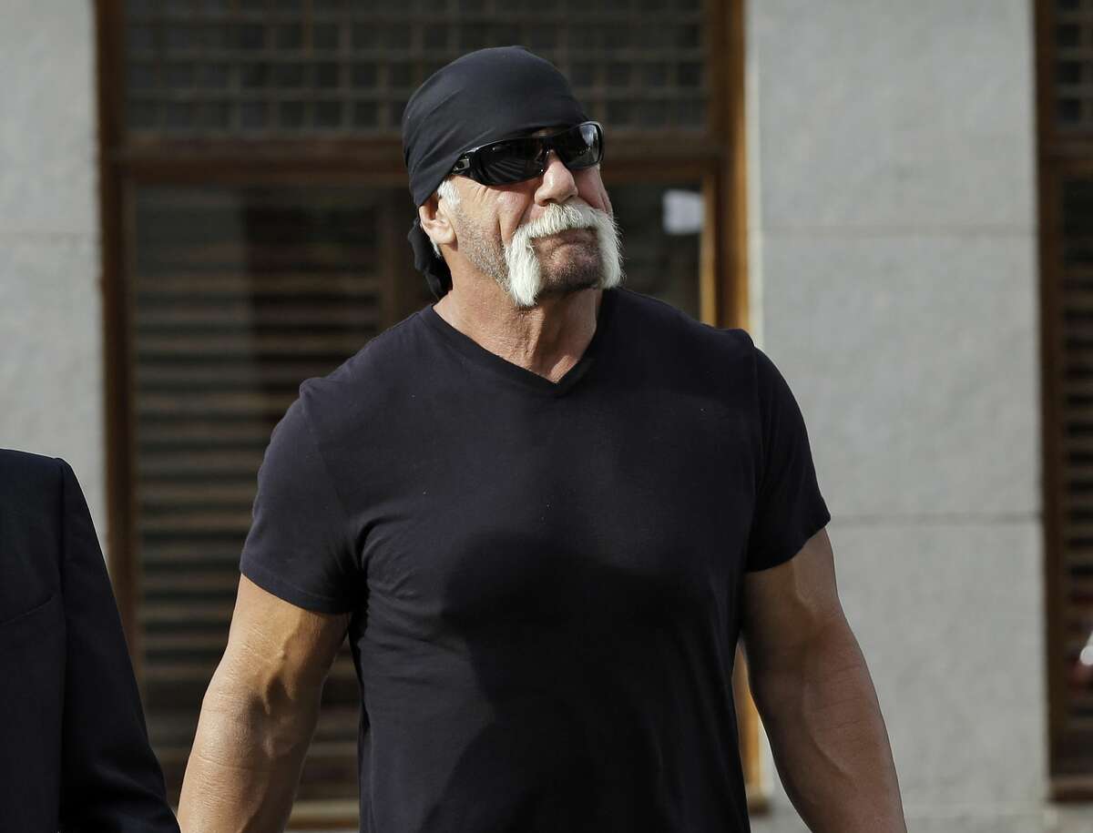 FILE - In this Oct. 15, 2012 file photo, former professional wrestler Hulk Hogan, whose real name is Terry Bollea, arrives for a news conference at the United States Courthouse in Tampa, Fla. World Wrestling Entertainment Inc. has severed ties with Hogan. The company did not give a reason, but issued a statement Friday, July 24, 2015, saying it is ìcommitted to embracing and celebrating individuals from all backgrounds as demonstrated by the diversity of our employees, performers and fans worldwide.”