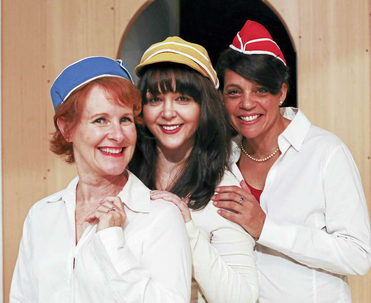 Photo by Heather Boscarino From left, Chrissy Flynn, Tracey Brown and Patricia Paganucci are the three fiancess in the Goshen Players’ new show, Boeing, Boeing.