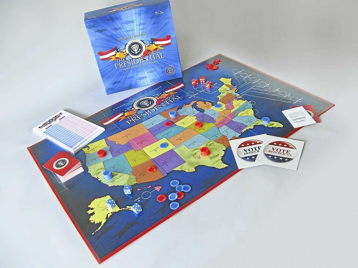 A board game featuring the electoral college details.