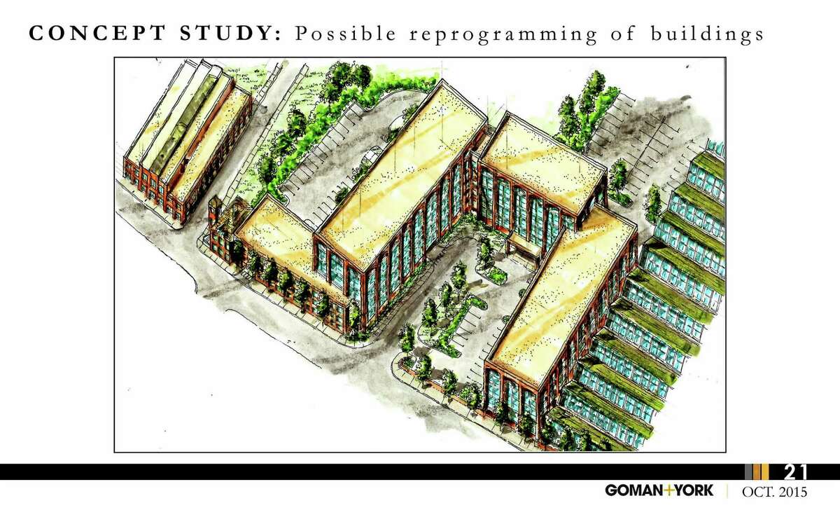 CONTRIBUTED PHOTO One of the illustrations of the former Hendey Machine Company site included in the market feasilbility study conducted on the behalf of the Torrington Historic Preservation Trust.