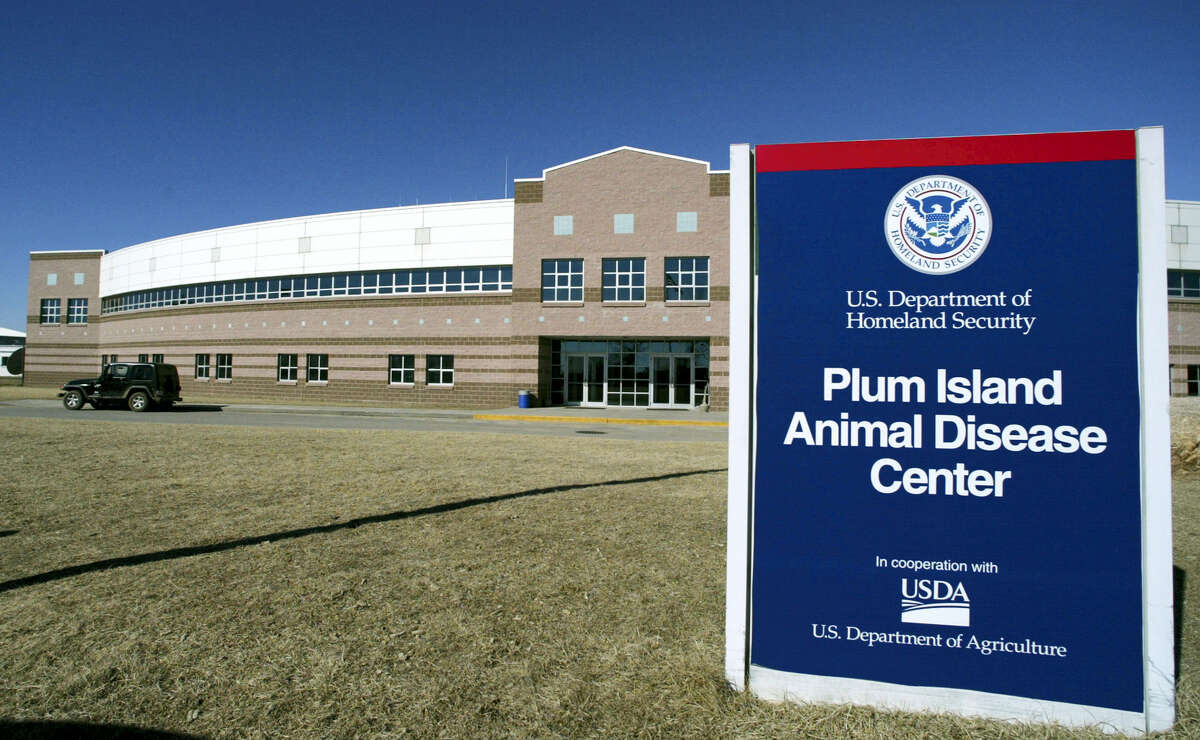 In this Feb. 16, 2004 file photo, the Plum Island Animal Disease Center on Plum Island off of the east coast of New York’s Long Island is shown. Lawmakers in New York and Connecticut are renewing efforts to halt the planned sale of Plum Island; the 840-acre island off the eastern tip of Long Island houses the government’s only lab studying infectious diseases that could imperil the U.S. livestock industry.