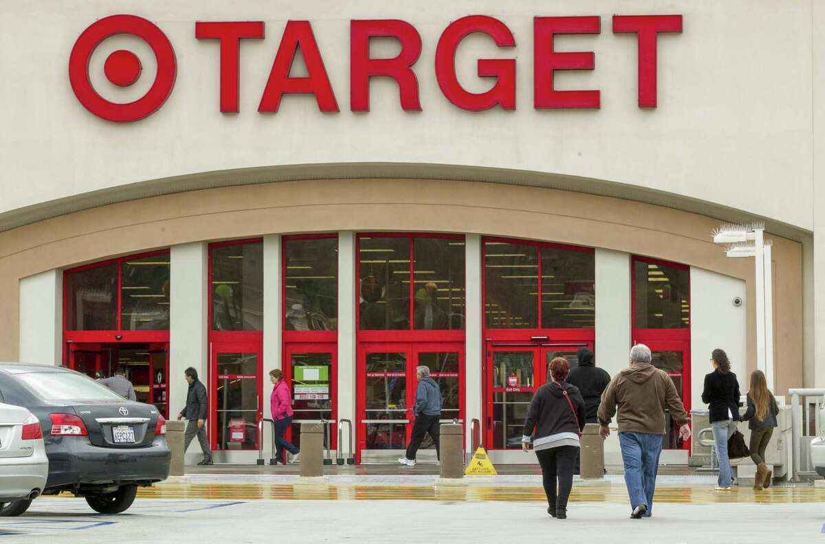 Shoppers arrive at a Target store in Los Angeles.