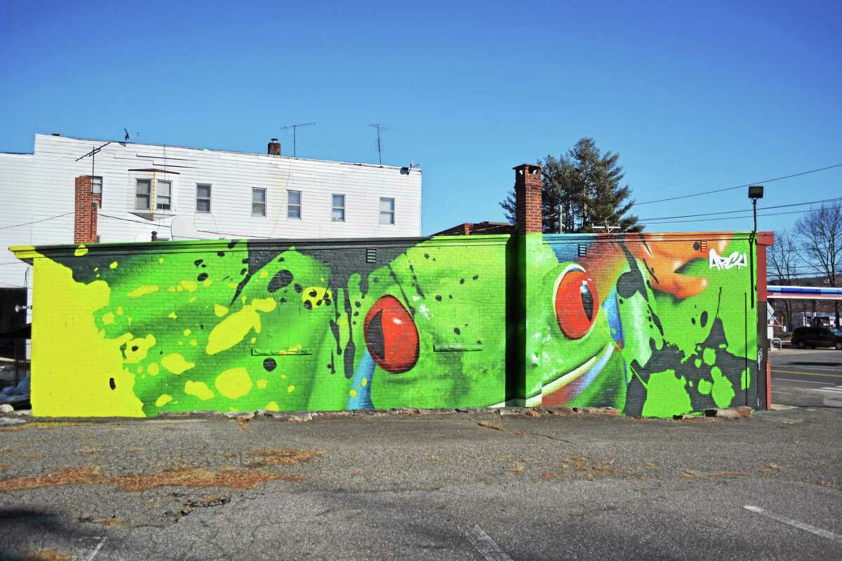 The mural is hard to miss at 118 Main St. in Winsted.