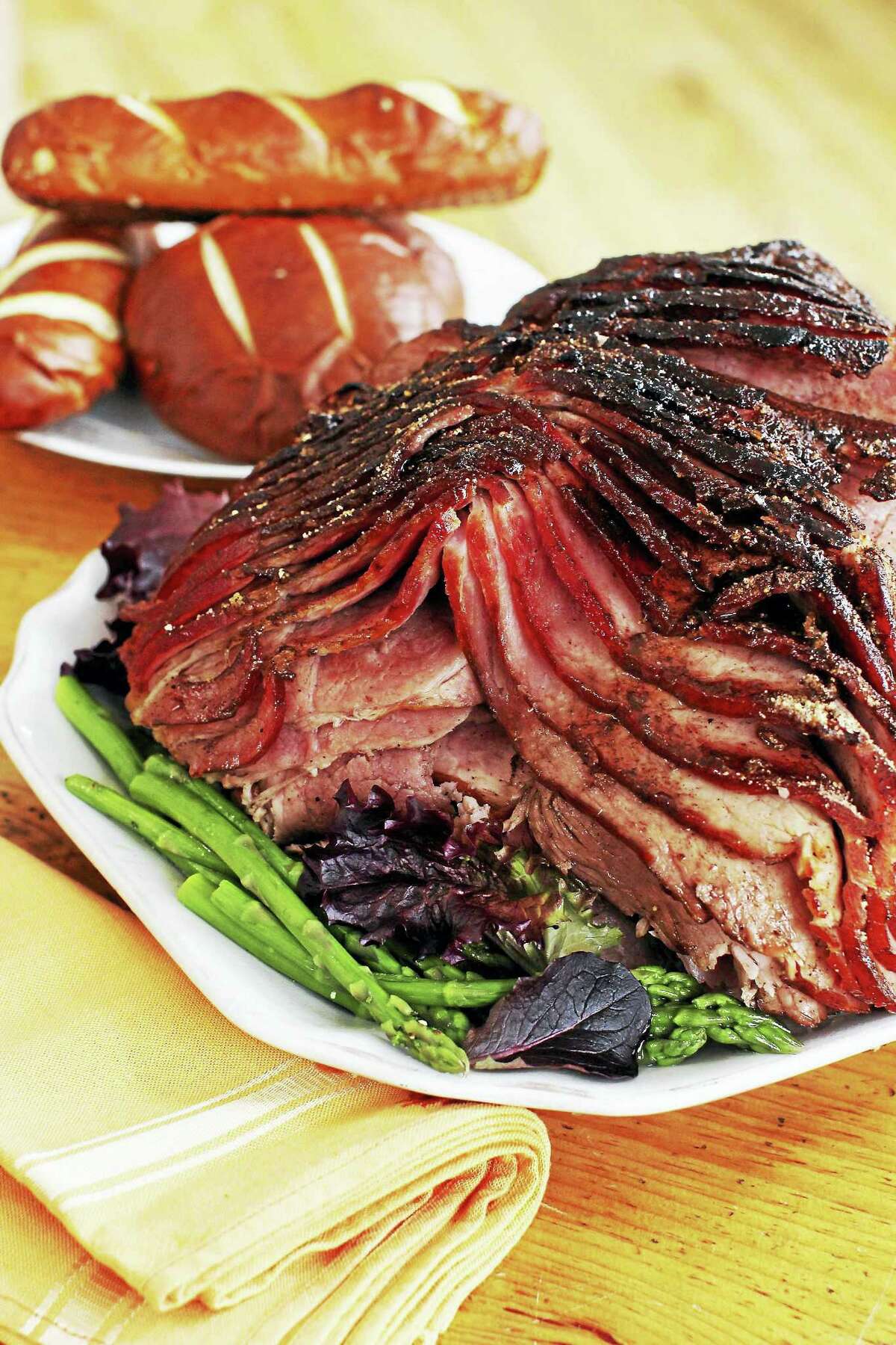 For a better way to glaze your ham, try a dry spice rub that caramelizes into a rich sweet and spicy glaze.