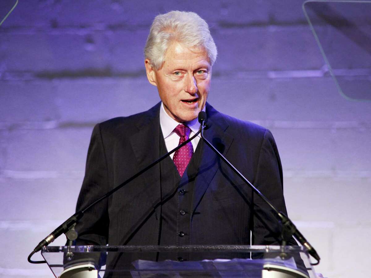 FILE - In a Thursday, Oct. 6, 2016 file photo, former President Bill Clinton attends the Jon Bon Jovi Soul Foundation (JBJSF) benefit gala, celebrating ten years of combating hunger and homelessness, at The Garage, in New York. Donald Trump has accused the former president of “rape,” Hillary Clinton of being an “enabler” and threatened to shift those issues from his Twitter feed to the presidential debate stage on Sunday, Oct. 9, 2016. (Photo by Andy Kropa/Invision/AP, File)