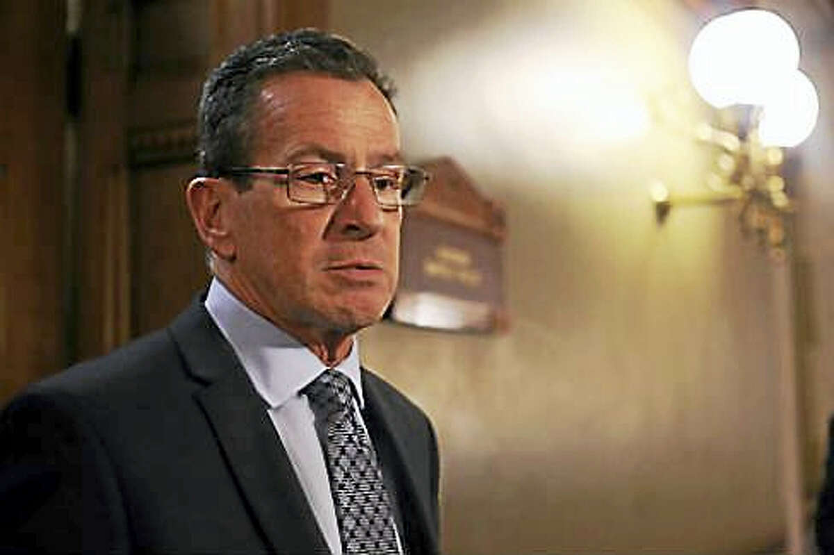 Gov. Dannel P. Malloy outside his Capitol office in Hartford last year following budget negotiations.