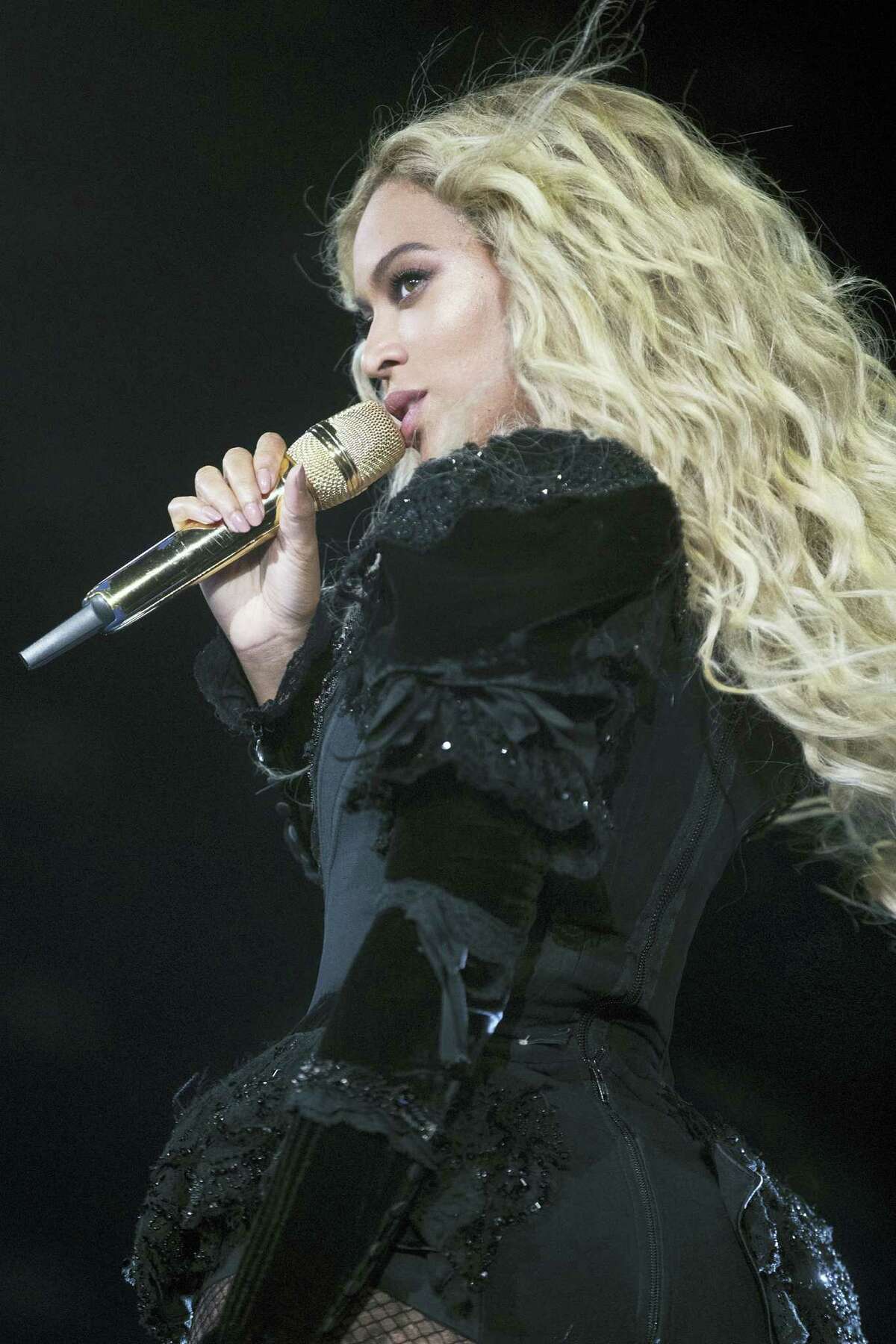 This photo taken Sept. 24, 20016 shows Beyonce performing during the Formation World Tour at Mercedes-Benz Superdome, in New Orleans. Beyoncé wrapped up her “Formation World Tour” with onstage assists from Jay Z, Kendrick Lamar and Serena Williams, while Hugh Jackman, Tyler Perry and Frank Ocean watched from the crowd.