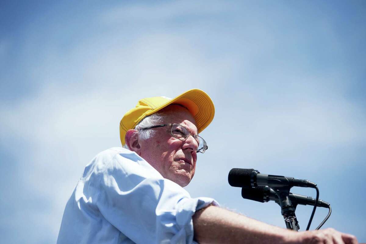 Democratic presidential candidate Sen. Bernie Sanders, I-Vt., speaks during a campaign rally at the Cubberley Community Center Wednesday in Palo Alto, California.