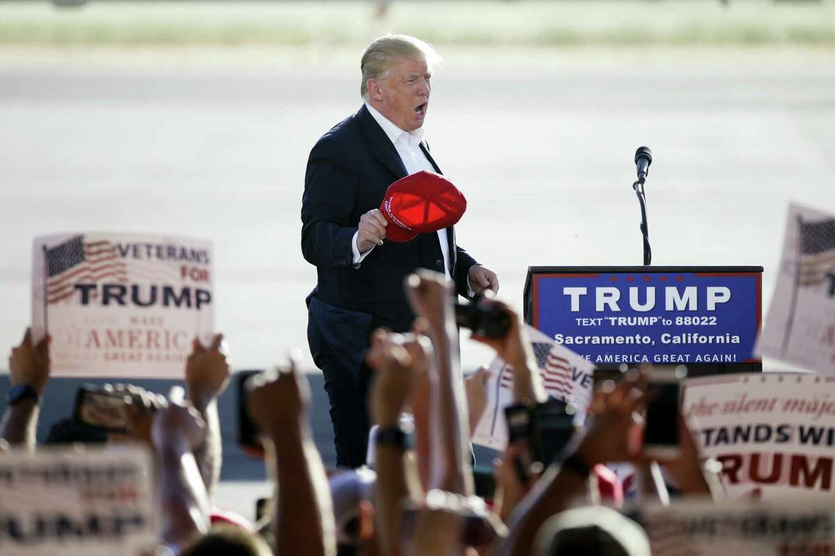 Republican presidential candidate Donald Trump arrives to speak at a rally Wednesday, June 1, 2016, in Sacramento, Calif. Ryan endorsed Donald Trump on Thursday.
