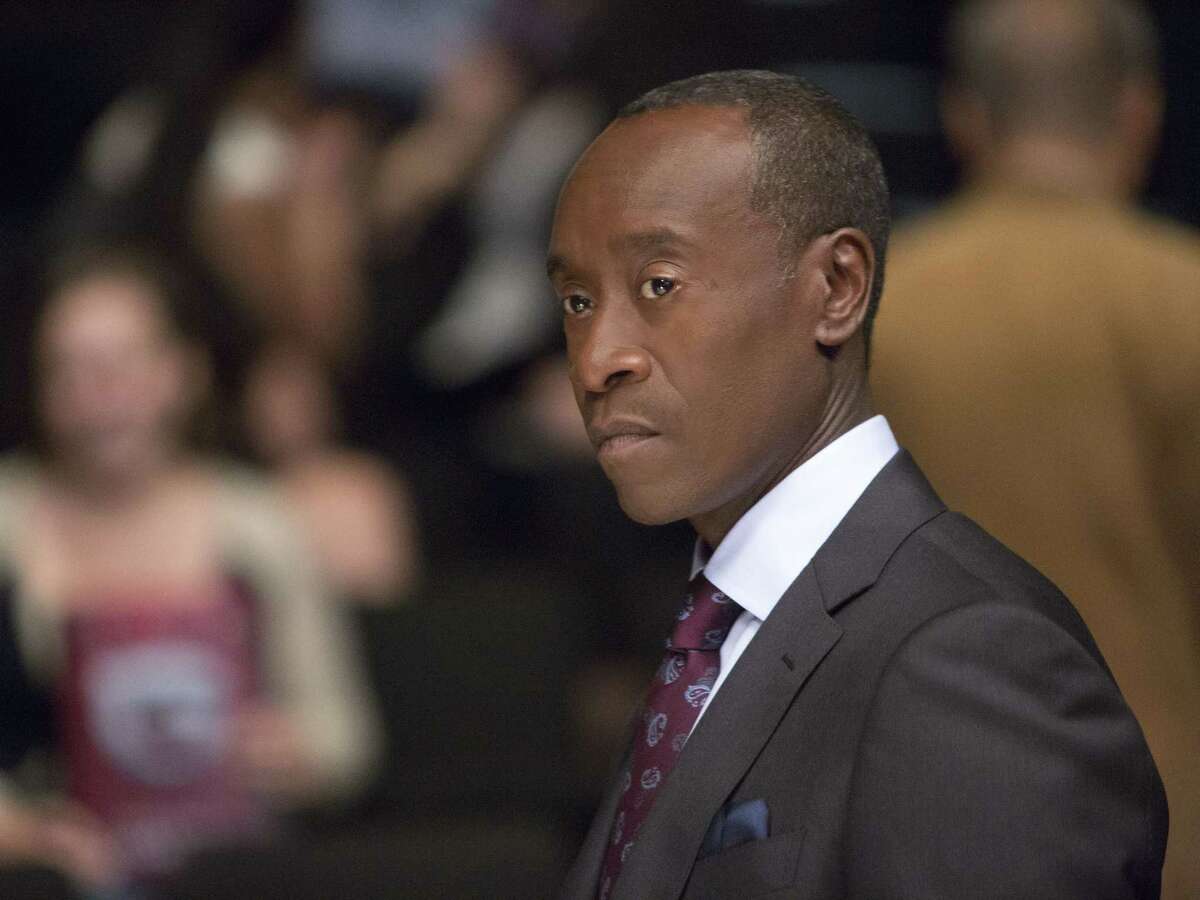 In this image released by Showtime, Don Cheadle portrays Marty Kaan in a scene from “House of Lies.” Cheadle was nominated for an Emmy Award on Thursday, July 16, 2015, for outstanding lead actor in a comedy series for his role on the show.