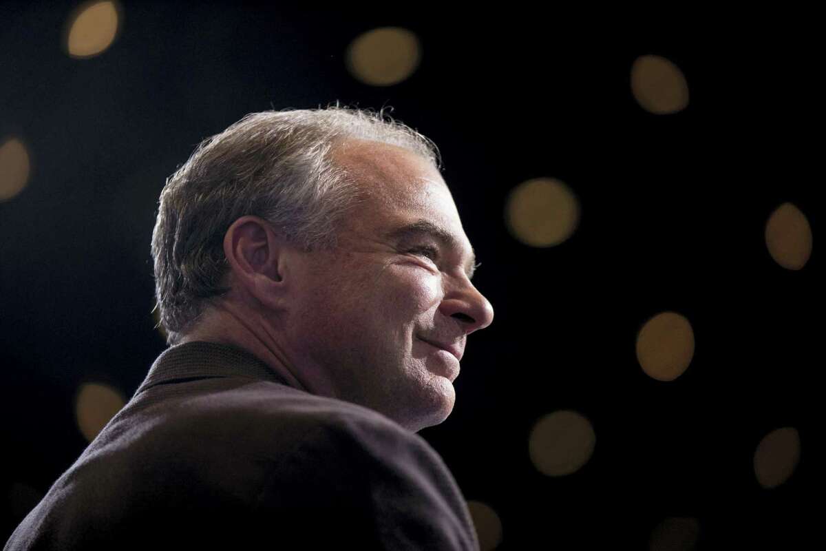 Democratic vice presidential candidate, Sen. Tim Kaine, D-Va., attends a rally at David L. Lawrence Convention in Pittsburgh on July 30, 2016. Democratic presidential candidate Hillary Clinton and Kaine are on a three day bus tour through the rust belt.
