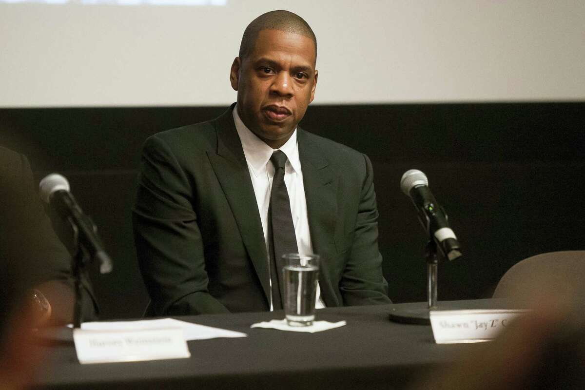 Shawn “Jay Z” Carter announces the Weinstein Television and Spike TV release of “TIME: The Kalief Browder Story” during a press conference at The Roxy Hotel Cinema on Oct. 6, 2016 in New York.
