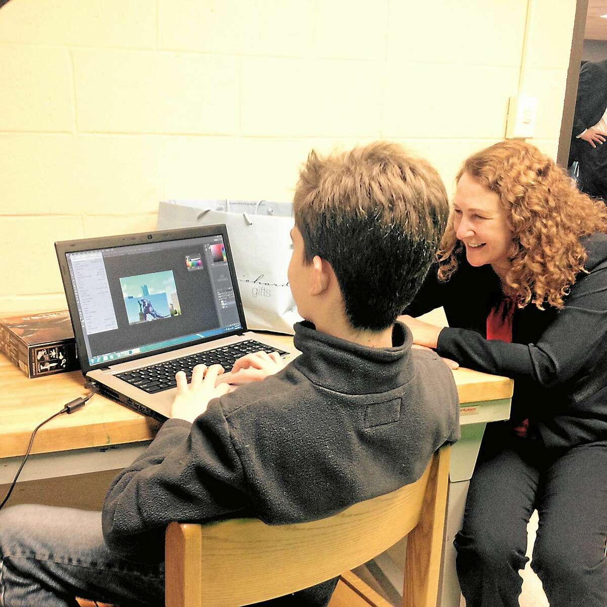Congresswoman Elizabeth Esty toured Wamogo Regional High School’s Makerspace Wednesday to see how students at work in the innovative space.