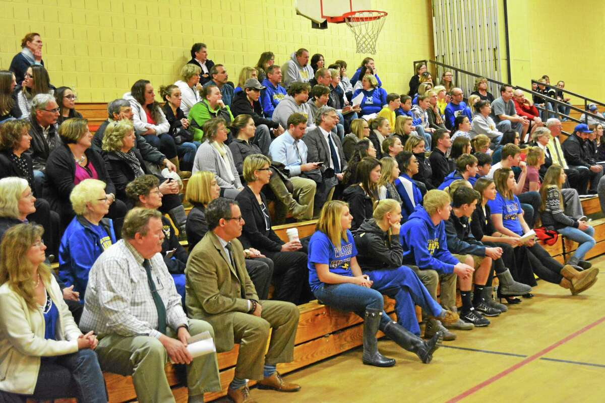 Winsted parents and students alike came out to support the Gilbert School.