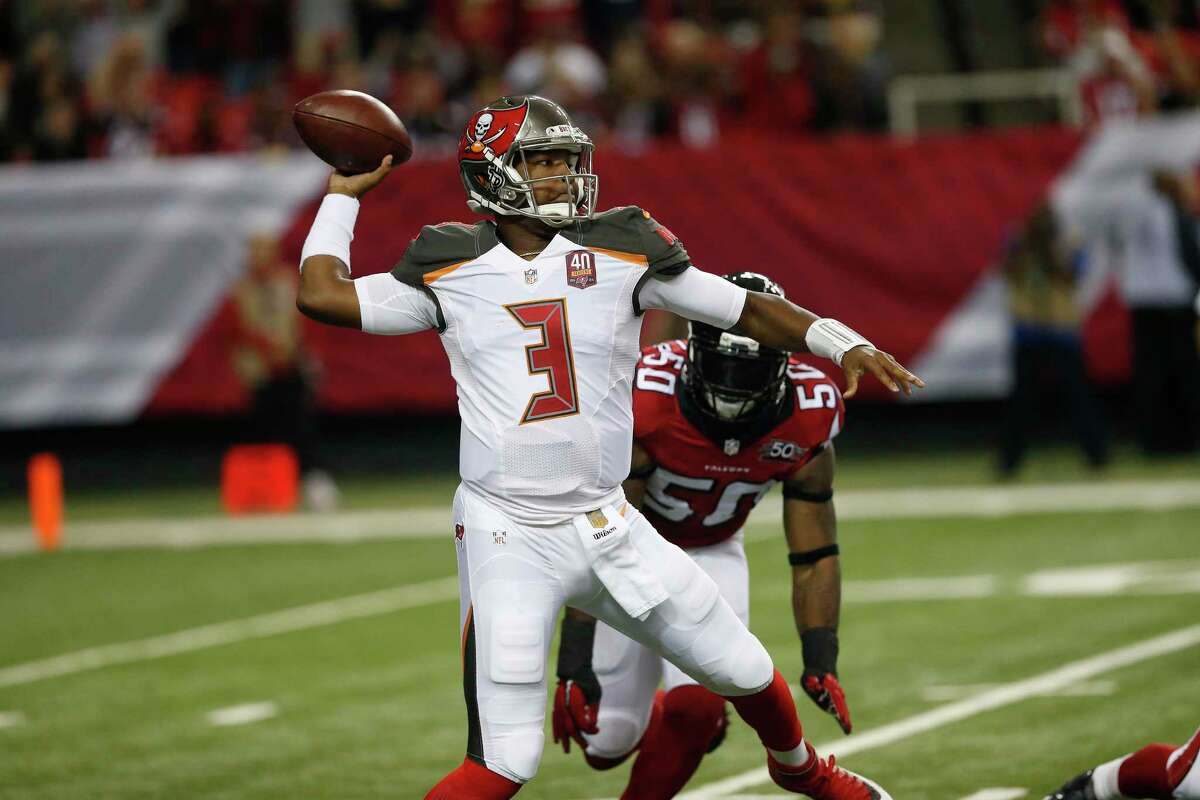 Tampa Bay Buccaneers quarterback Jameis Winston works against the Falcons last Sunday in Atlanta.