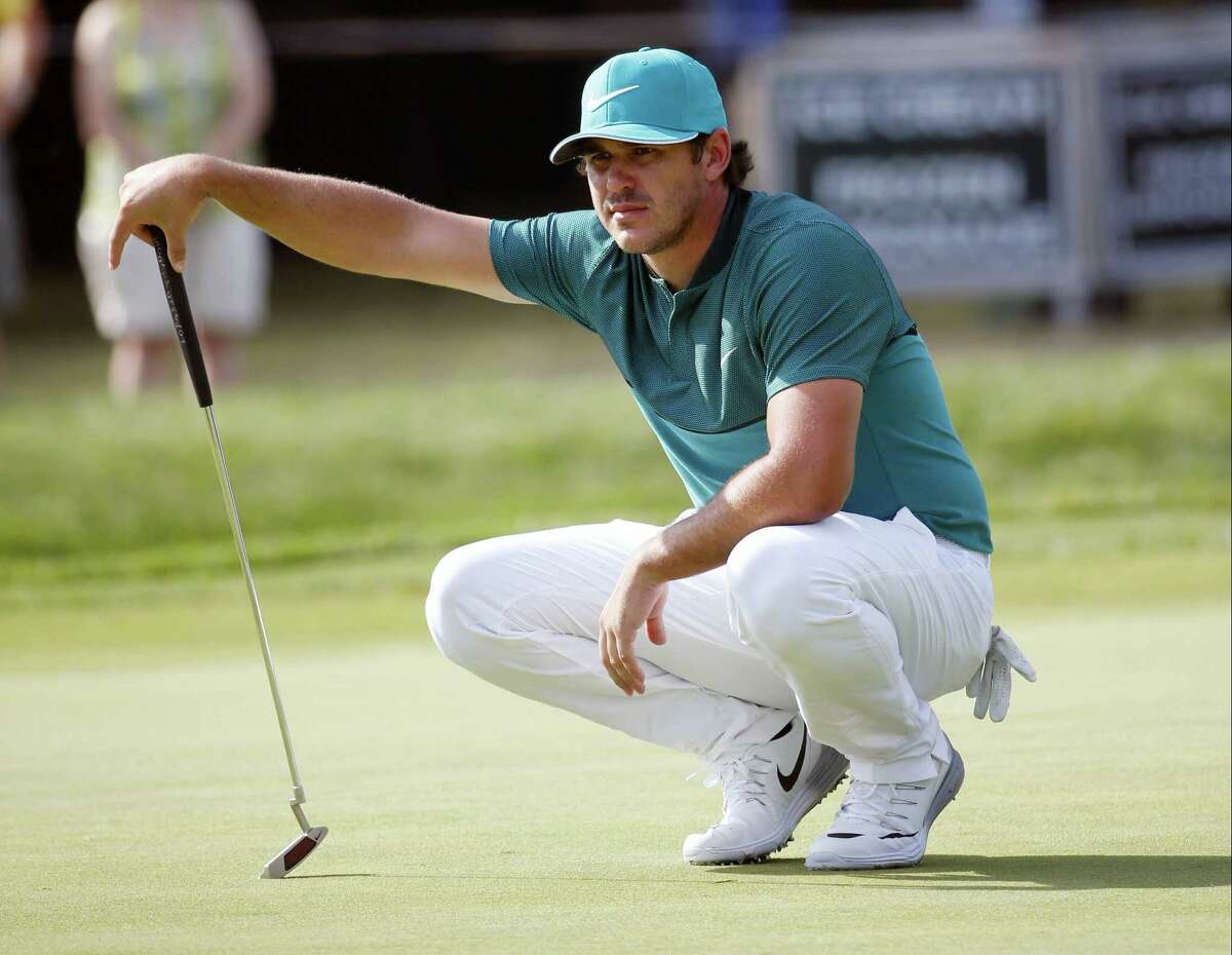 Brooks Koepka lines up a putt on the 14th hole during the first round of the PGA Championship at Baltusrol Golf Club in Springfield, N.J., Thursday. Koepka will be playing in the Travelers Championship next week at TPC River Highlands in Cromwell.