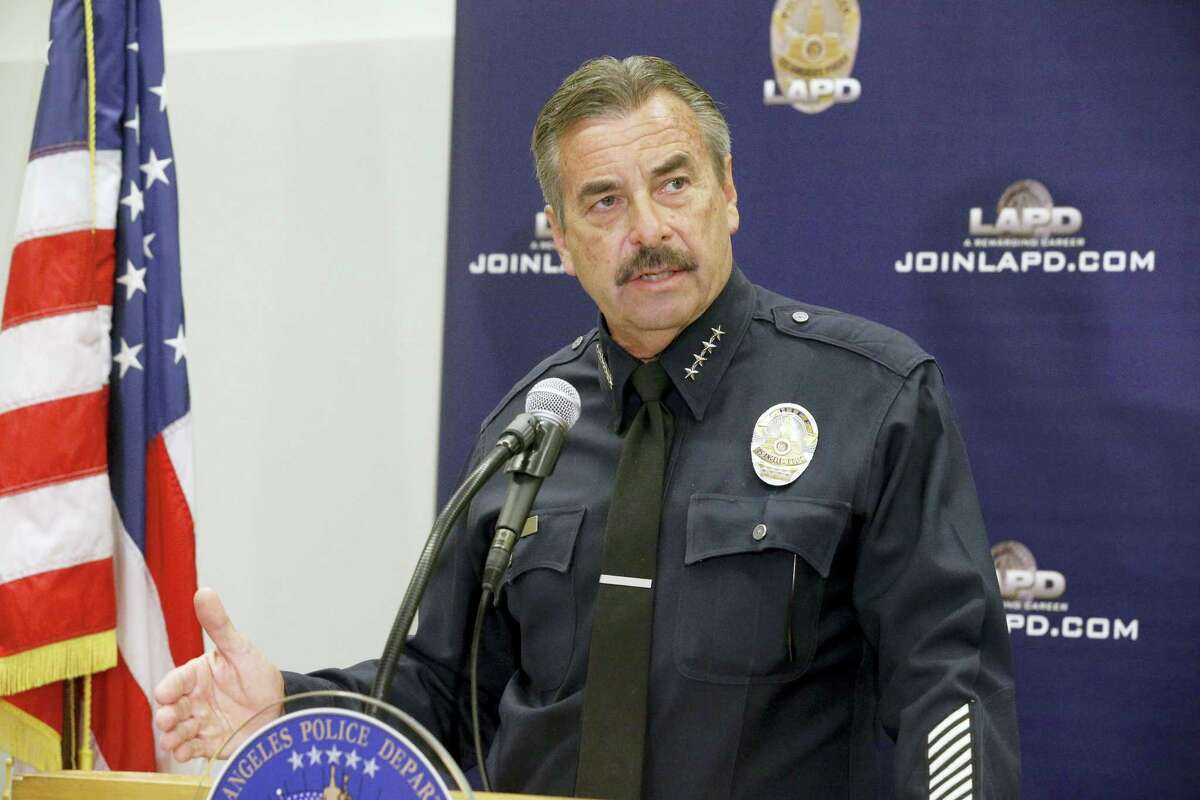 Los Angeles Police Chief Charlie Beck talks during a news conference in Los Angeles on Oct. 3, 2016. Beck on Monday said that Carnell Snell Jr., a black man who was fatally shot by Los Angeles police during a weekend foot pursuit, was holding a loaded semiautomatic gun in one hand and turned toward officers.