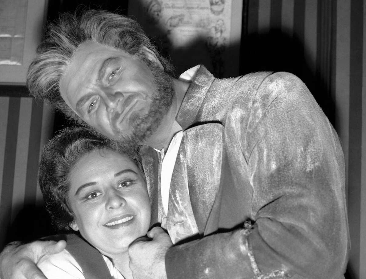 In this 1961 file photo, Jon Vickers, in the role of Florestan, and Sena Jurinac, as Leonora, pose together at the Royal Opera House in Covent Garden, London, during the photo-call for the New London production of “Fidelio”.