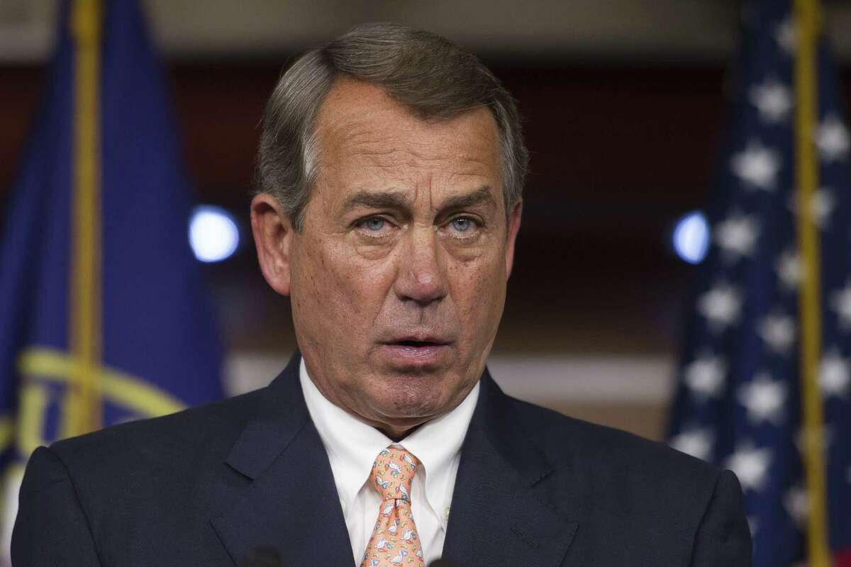 Speaker of the House John Boehner, R-Ohio, speaks with reporters on Capitol Hill in Washington on July 9.