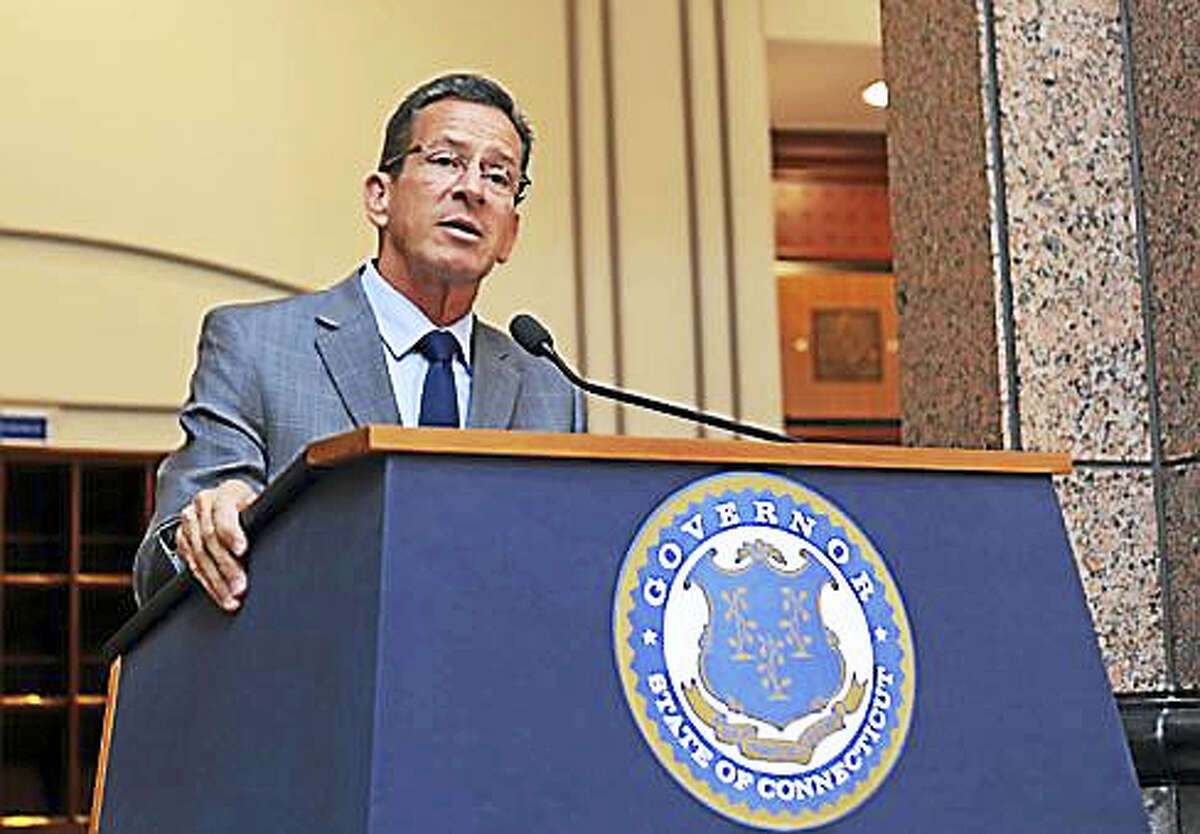 Gov. Dannel P. Malloy following Tuesday’s Bond Commission meeting