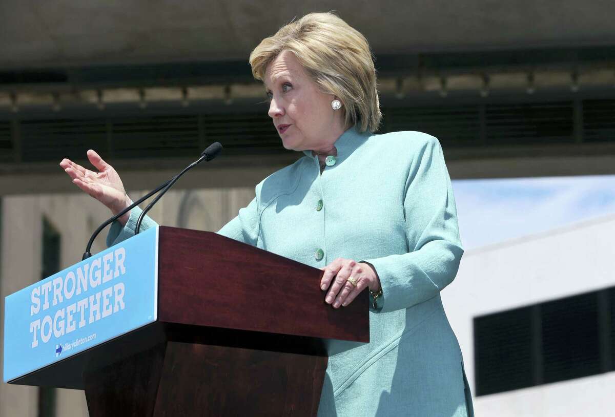 Democratic presidential candidate Hillary Clinton addresses a gathering on the Boardwalk July 6 in Atlantic City, N.J.