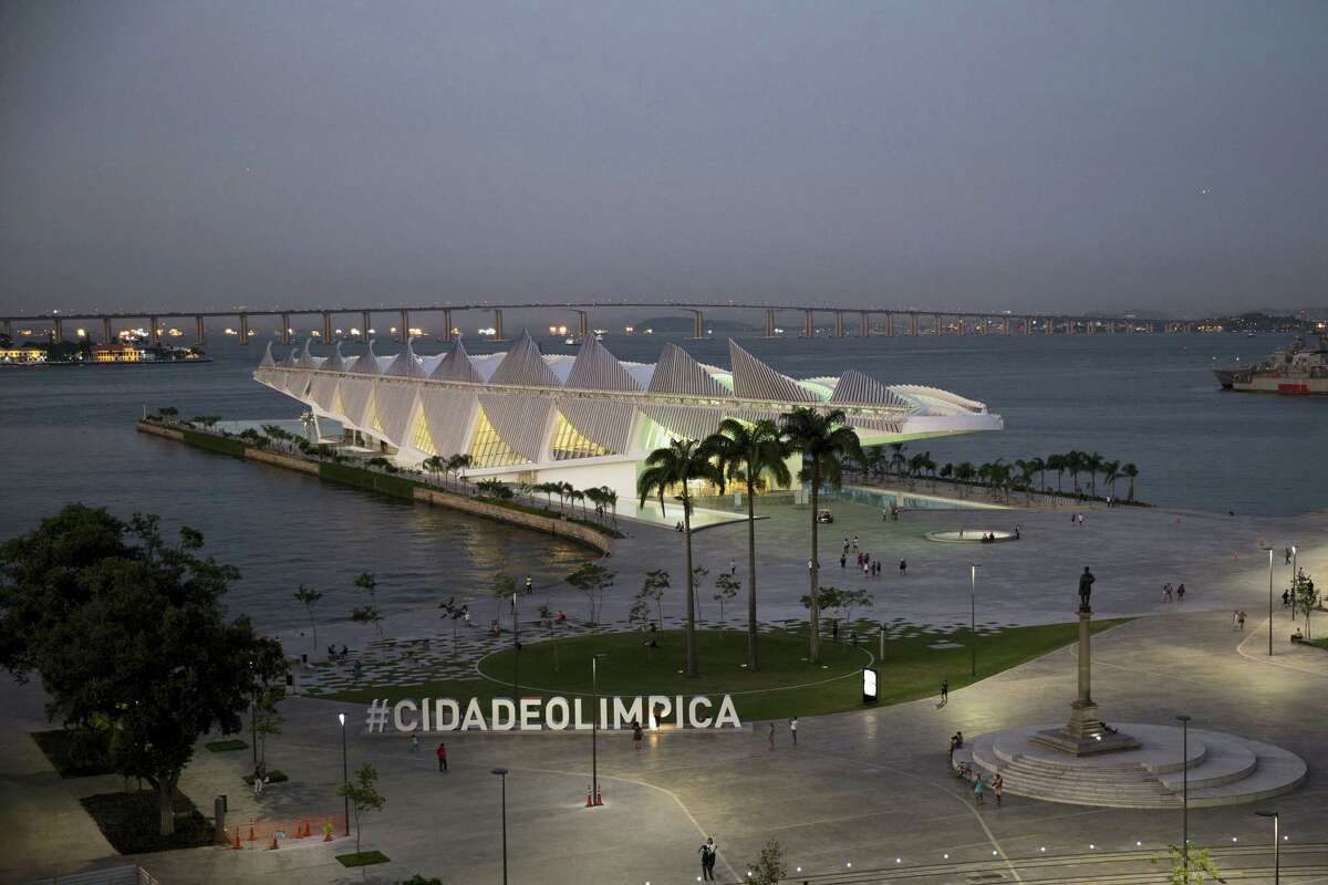 This April 7, 2016 photo shows the Museum of Tomorrow, which focuses on sustainable living strategies, in the renovated Praca Maua in the port area of Rio de Janeiro, Brazil. With the Olympics just a few weeks away, Brazil faces a litany of problems: an economy in freefall, the Zika virus and a political crisis with an impeached president.